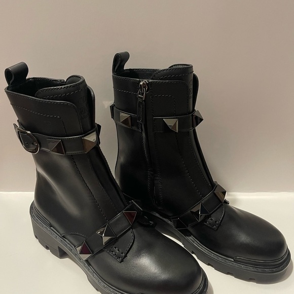 Black Studded Ankle Boots - Picture 2 of 8